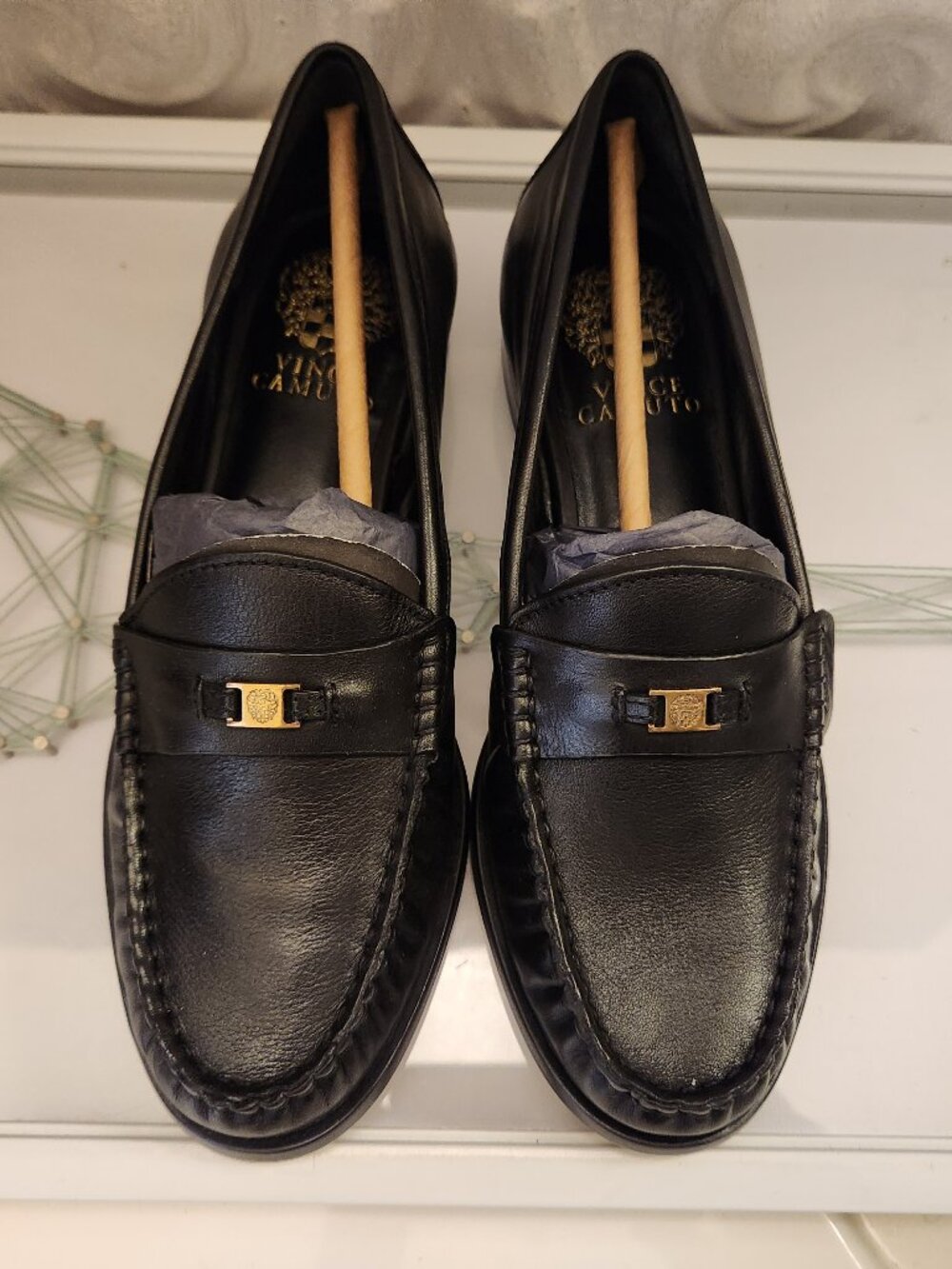 Vince Camuto Black Leather "Colin" Loafers. NIB. Size 6.5
